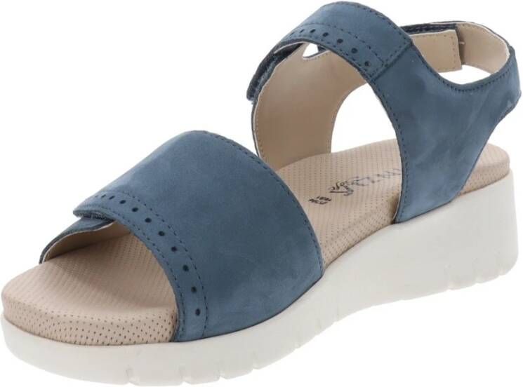 Cinzia Soft Leren Damesandalen Stijlvol Comfort Blue Dames