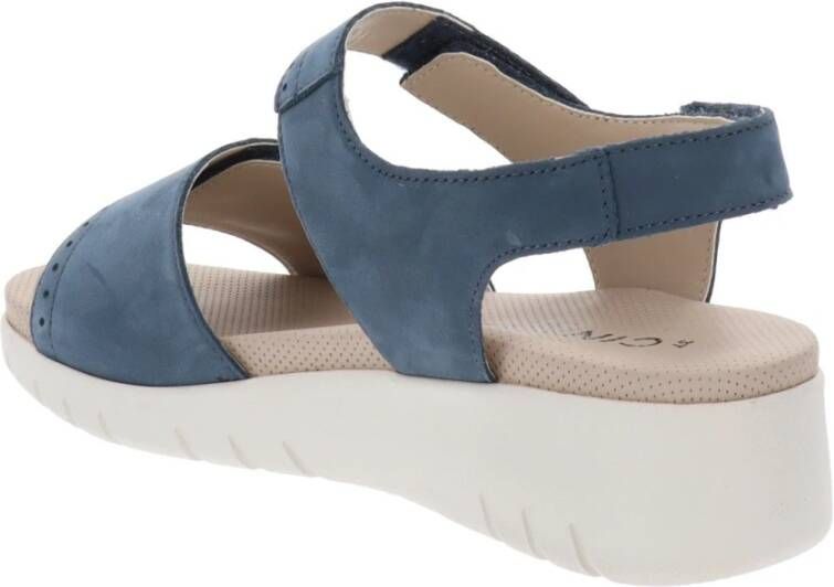 Cinzia Soft Leren Damesandalen Stijlvol Comfort Blue Dames