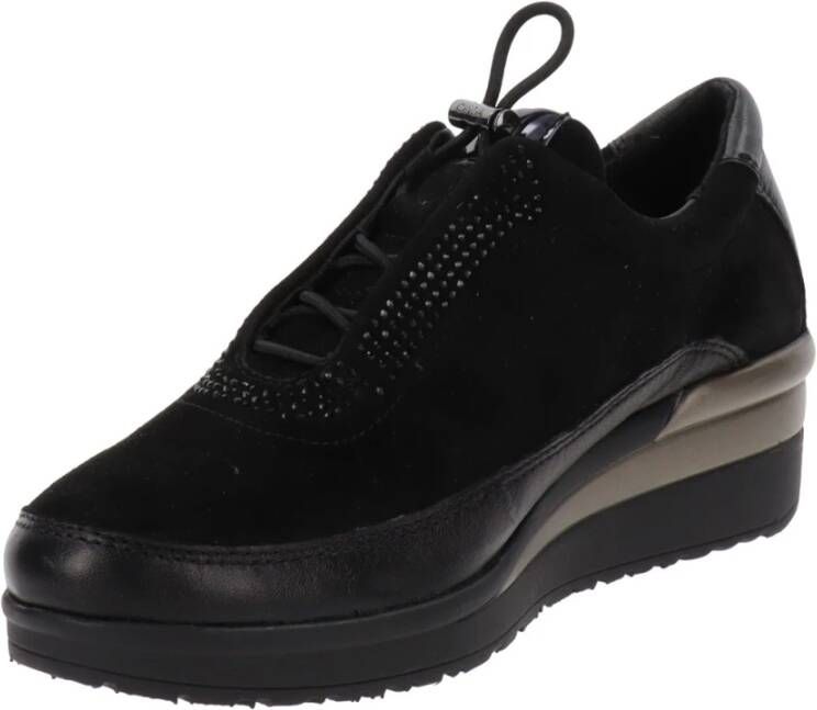 Cinzia Soft Leren Damesneakers Stijlvol Modern Black Dames