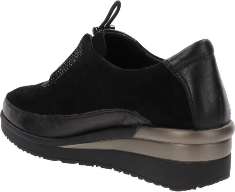 Cinzia Soft Leren Damesneakers Stijlvol Modern Black Dames