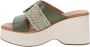 Cinzia Soft Leren Damesandalen Slip-On Sluiting Green Dames - Thumbnail 12