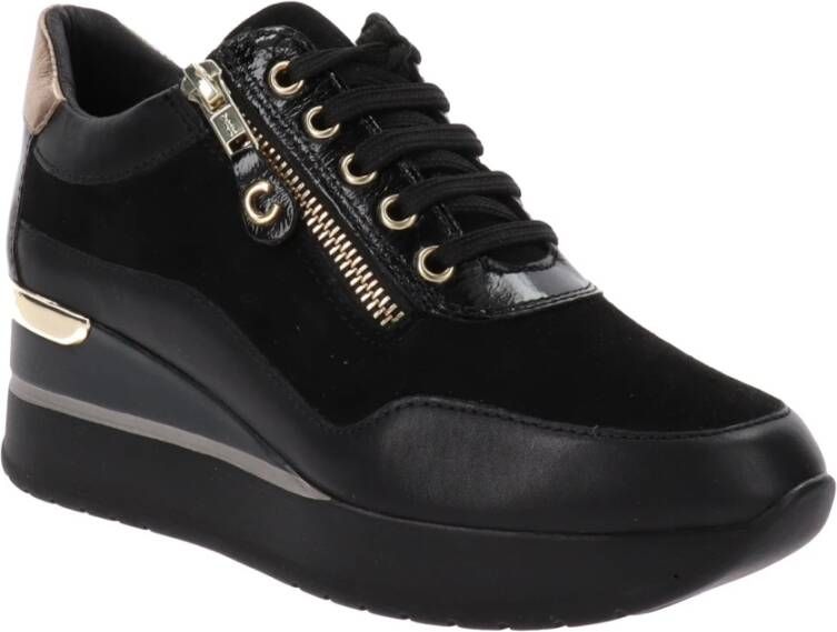 Cinzia Soft Leren Damessneakers Black Dames