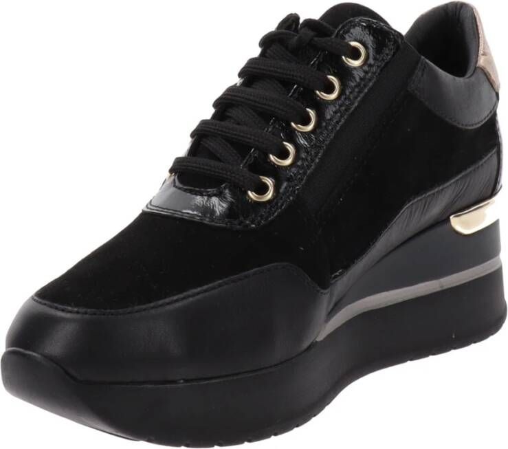 Cinzia Soft Leren Damessneakers Black Dames