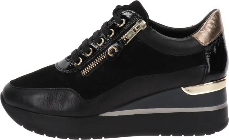 Cinzia Soft Leren Damessneakers Black Dames