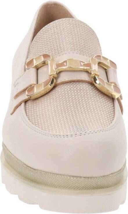 Cinzia Soft Leren en stoffen damesslippers Beige Dames