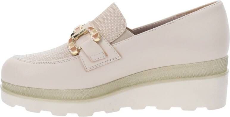 Cinzia Soft Leren en stoffen damesslippers Beige Dames