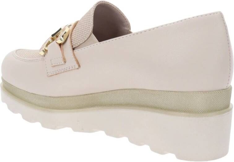 Cinzia Soft Leren en stoffen damesslippers Beige Dames