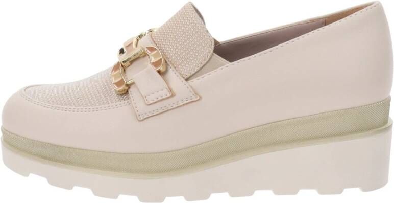 Cinzia Soft Leren en stoffen damesslippers Beige Dames