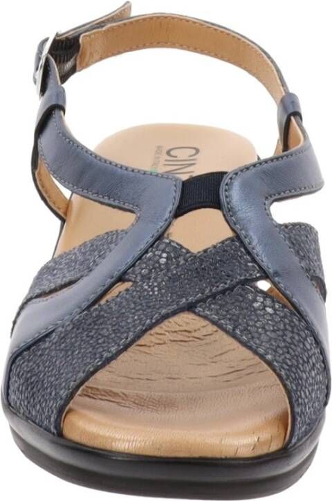 Cinzia Soft Leren Gesp Sandalen Blue Dames