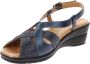 Cinzia Soft Leren Gesp Sandalen Blue Dames - Thumbnail 4