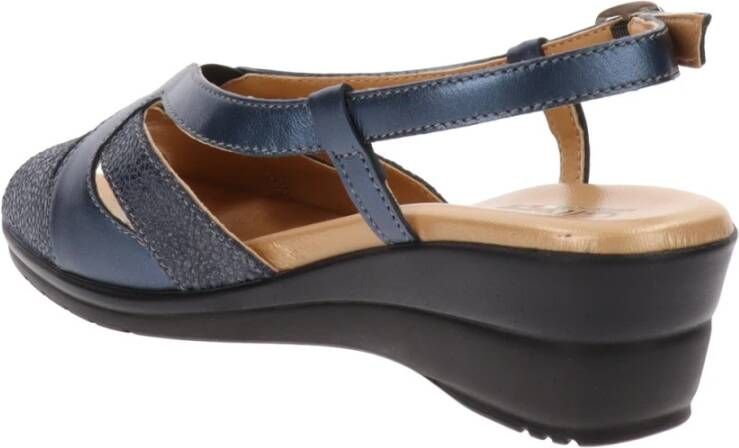 Cinzia Soft Leren Gesp Sandalen Blue Dames