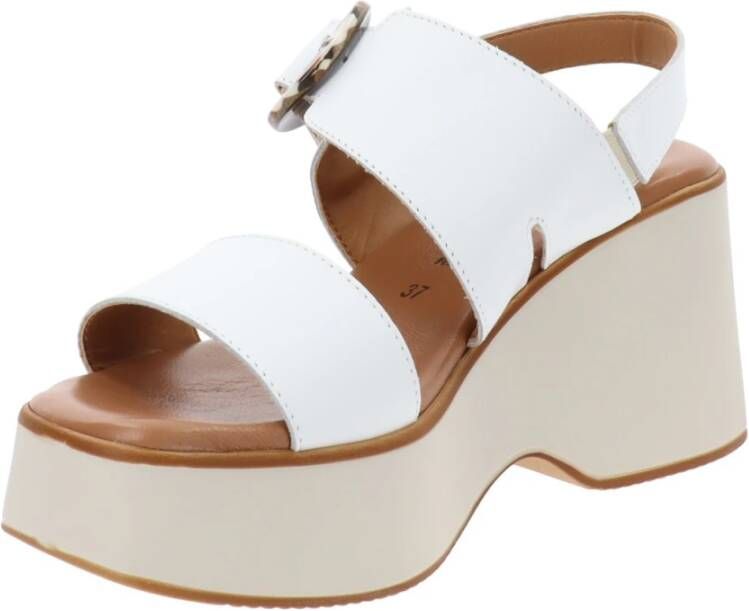 Cinzia Soft Leren Gesp Sandalen White Dames