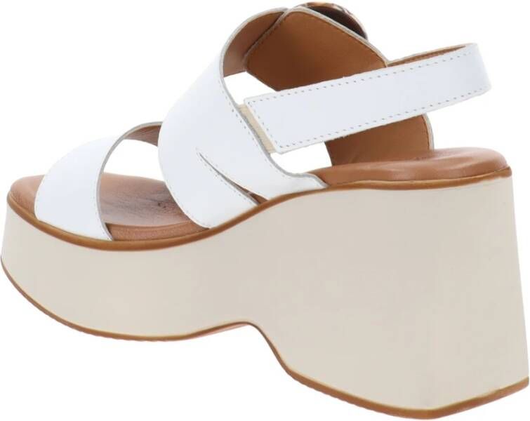 Cinzia Soft Leren Gesp Sandalen White Dames