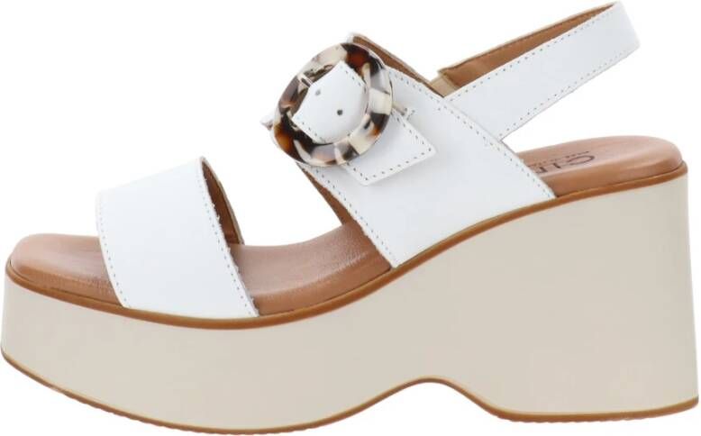 Cinzia Soft Leren Gesp Sandalen White Dames