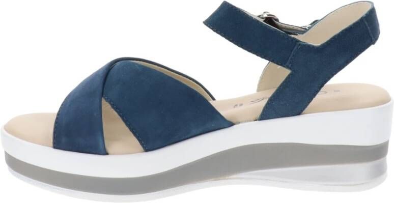 Cinzia Soft Leren Gesp Sluiting Sandalen Blue Dames