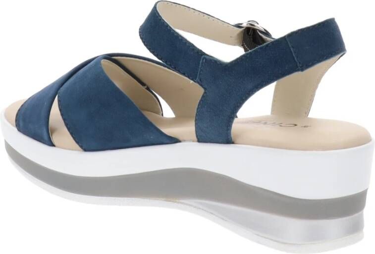 Cinzia Soft Leren Gesp Sluiting Sandalen Blue Dames