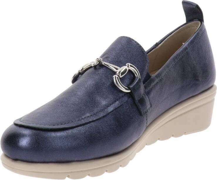 Cinzia Soft Leren Mocassins voor Dames Blue Dames