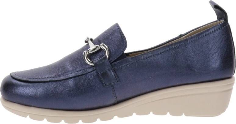 Cinzia Soft Leren Mocassins voor Dames Blue Dames