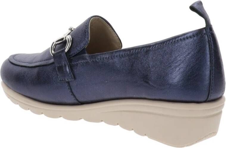 Cinzia Soft Leren Mocassins voor Dames Blue Dames