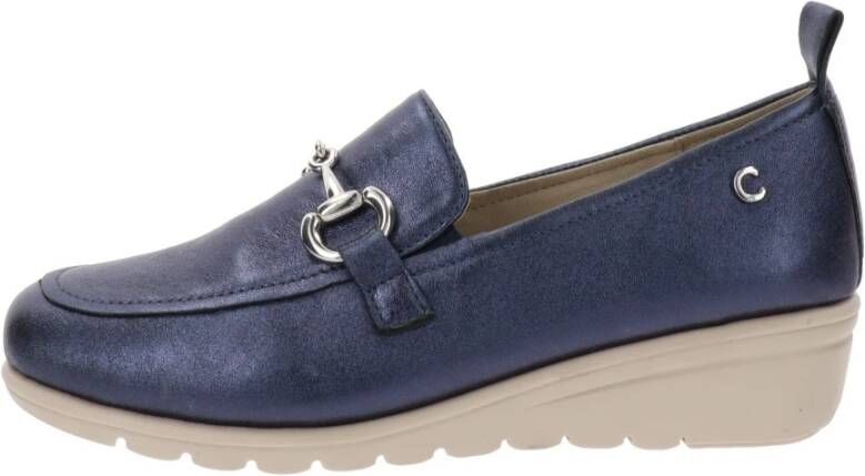 Cinzia Soft Leren Mocassins voor Dames Blue Dames