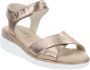 Cinzia Soft Leren Sandalen met Klittenbandsluiting Beige Dames - Thumbnail 2