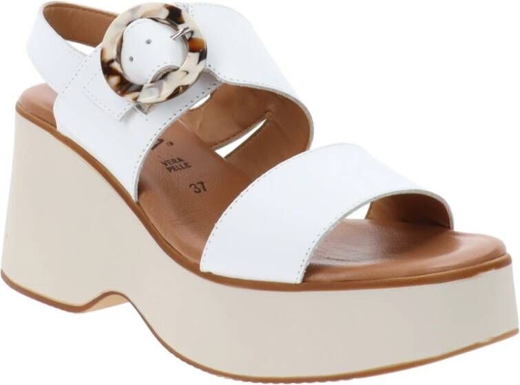 Cinzia Soft Leren Sandalen Stijlvol Comfortabel Casual Elegant White Dames