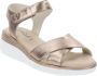 Cinzia Soft Leren Sandalen met Klittenbandsluiting Beige Dames - Thumbnail 9