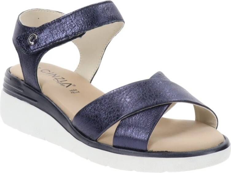 Cinzia Soft Leren Sandalen voor Vrouwen Blue Dames