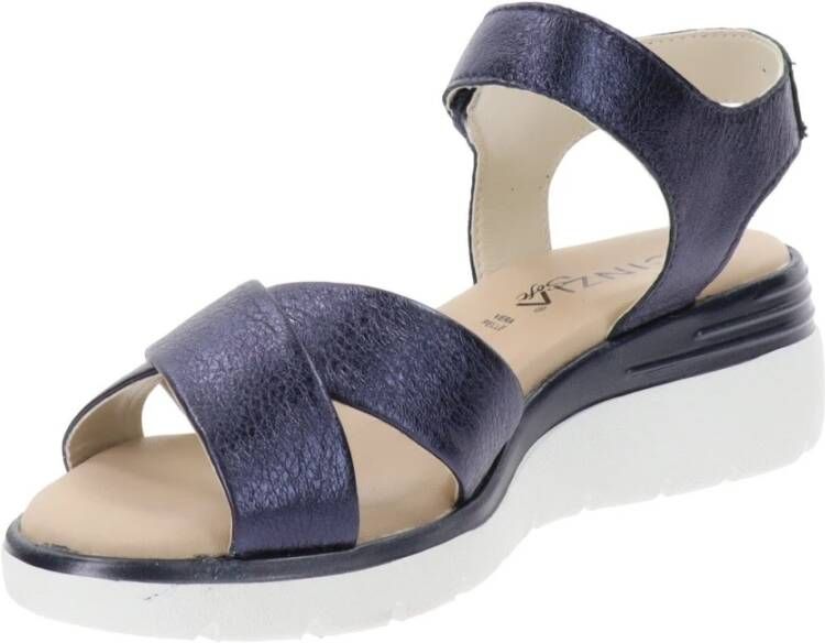 Cinzia Soft Leren Sandalen voor Vrouwen Blue Dames