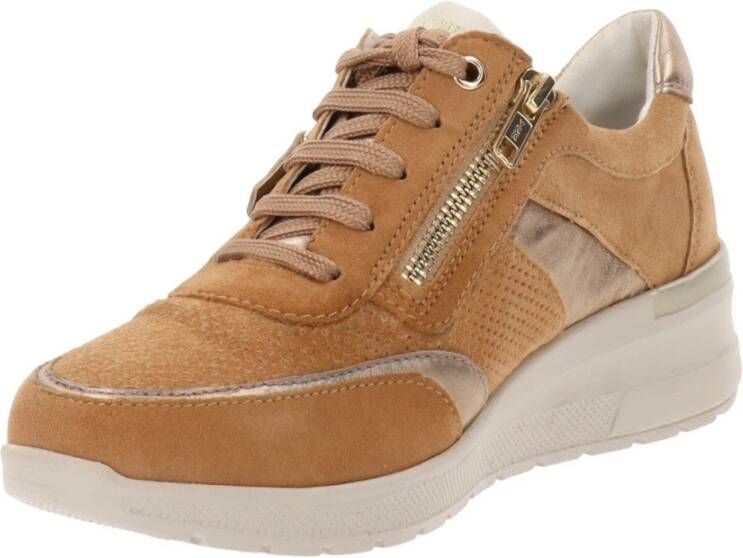 Cinzia Soft Leren Sneakers voor Vrouwen Brown Dames