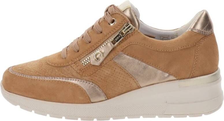 Cinzia Soft Leren Sneakers voor Vrouwen Brown Dames