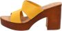 Cinzia Soft Hoge hak leren instap sandalen Yellow Dames - Thumbnail 8