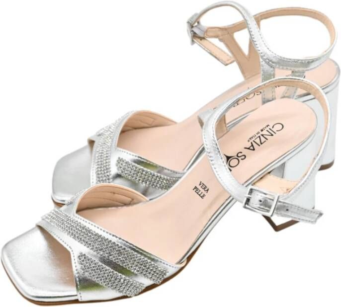 Cinzia Soft Zilveren Hoge Hak Sandalen Gray Dames