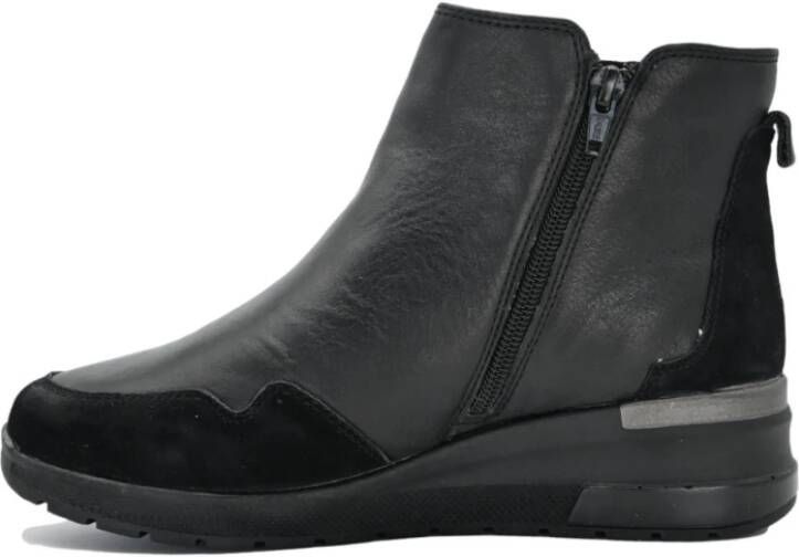 Cinzia Soft Zwarte Leren Enkellaarzen Black Dames