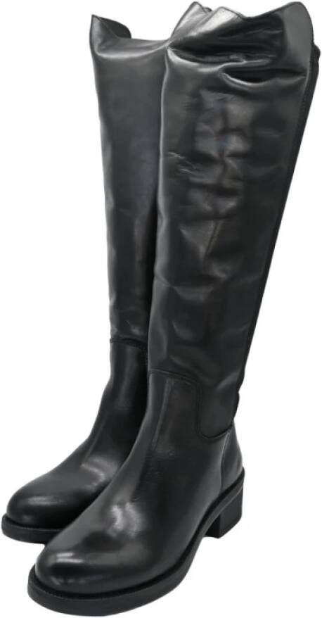 Cinzia Soft Zwarte Leren Laarzen Black Dames