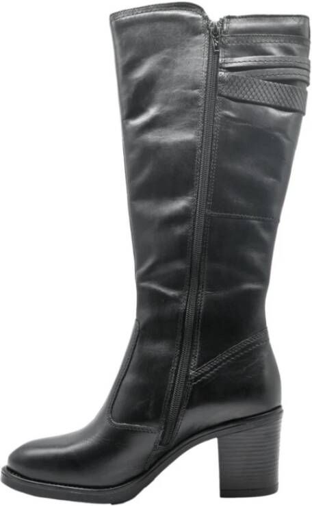 Cinzia Soft Zwarte Leren Laarzen Black Dames