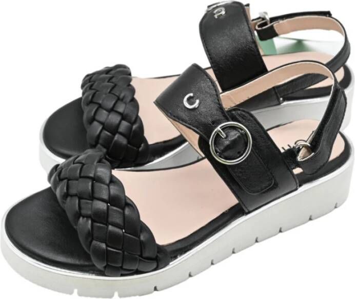 Cinzia Soft Zwarte Platte Sandalen Black Dames