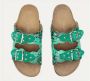 Claris Virot Python sandalen met gouden messing studs Green Dames - Thumbnail 2