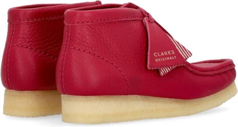 Clarks Berry Leather Wallabee Boot Streetwear Collectie Red Dames