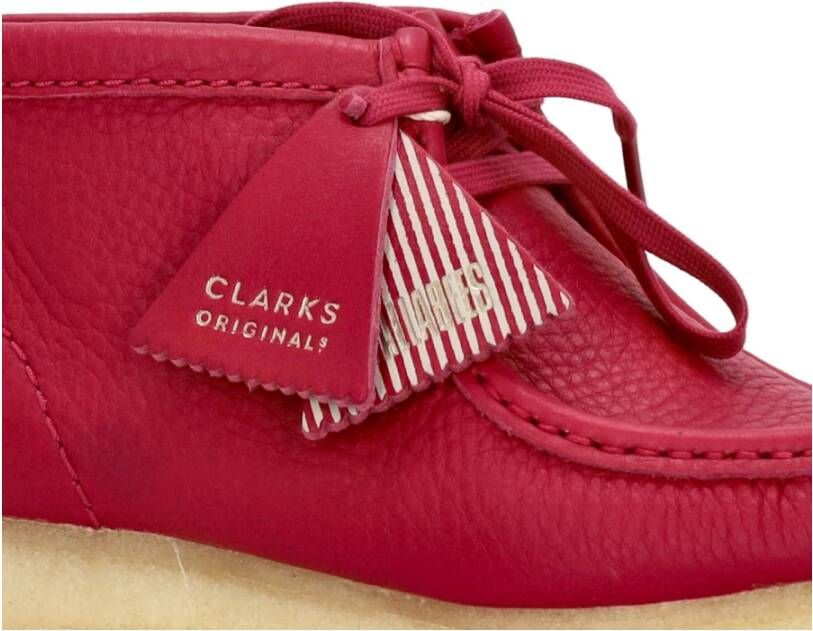 Clarks Berry Leather Wallabee Boot Streetwear Collectie Red Dames