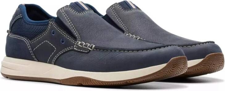 Clarks Blauwe Instap Veterschoen Blue Heren