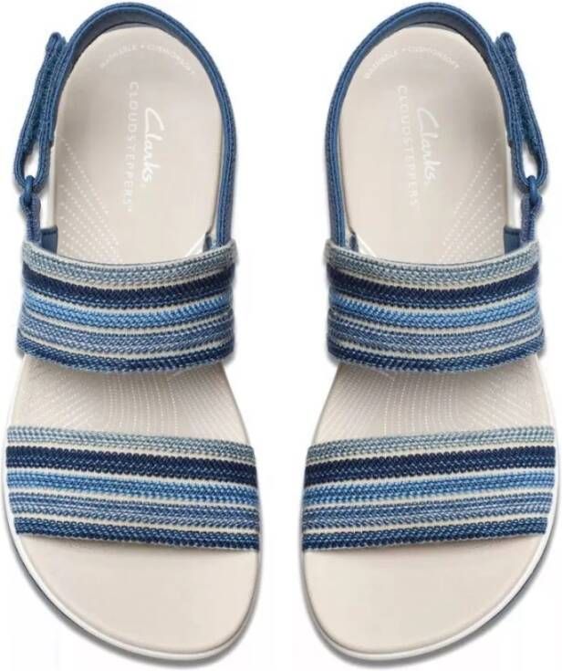 Clarks Blauwe Platte Sandalen voor Vrouwen Blue Dames