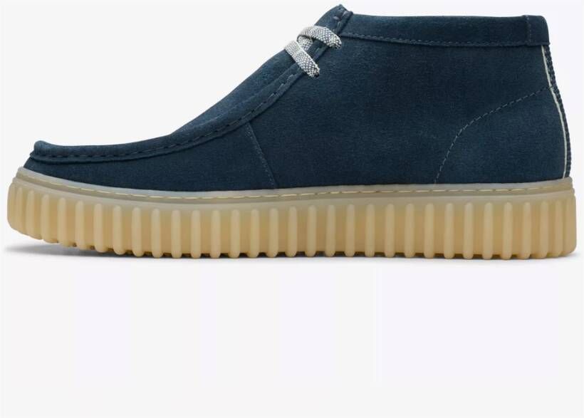 Clarks Blauwe Suède Hoge Top Sneakers Blue Heren