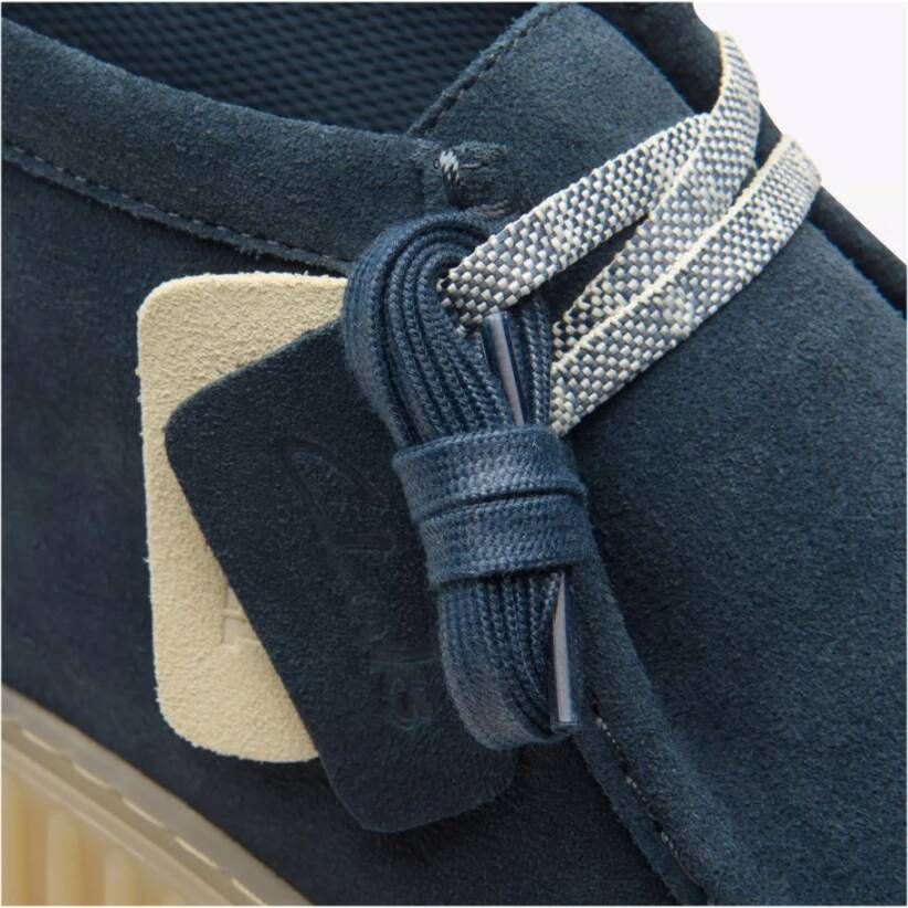 Clarks Blauwe Suède Hoge Top Sneakers Blue Heren