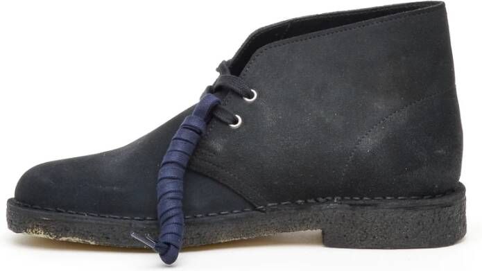 Clarks Blauwe Suède Veterschoenen Blue Heren