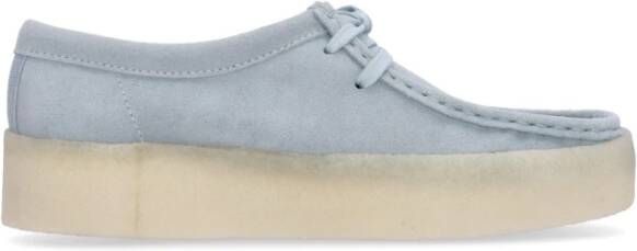 Clarks Blauwe Suède Wallabee Cup Mocassin Schoen Blue Dames