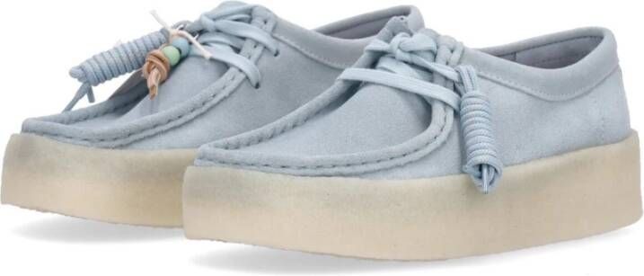 Clarks Blauwe Suède Wallabee Cup Mocassin Schoen Blue Dames