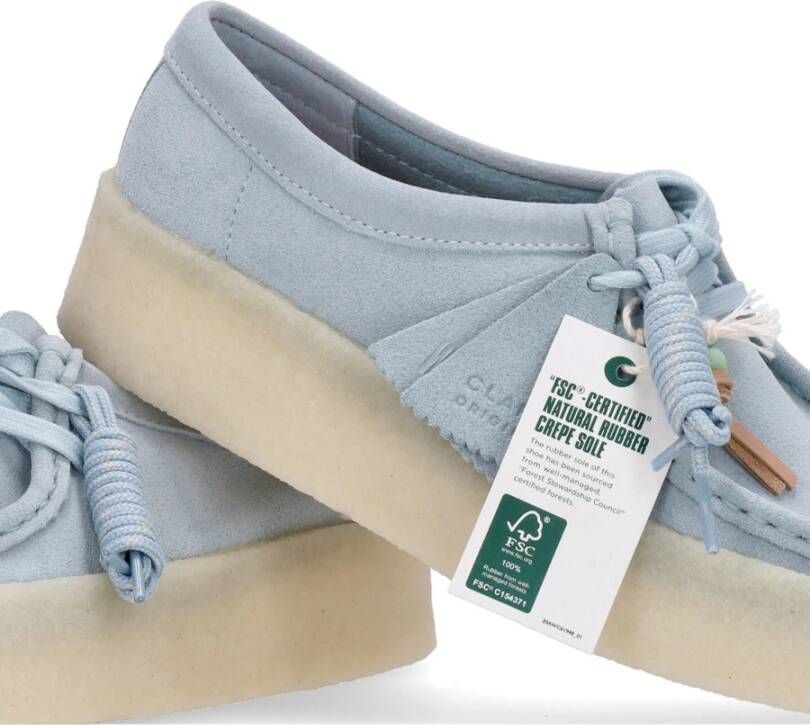 Clarks Blauwe Suède Wallabee Cup Mocassin Schoen Blue Dames