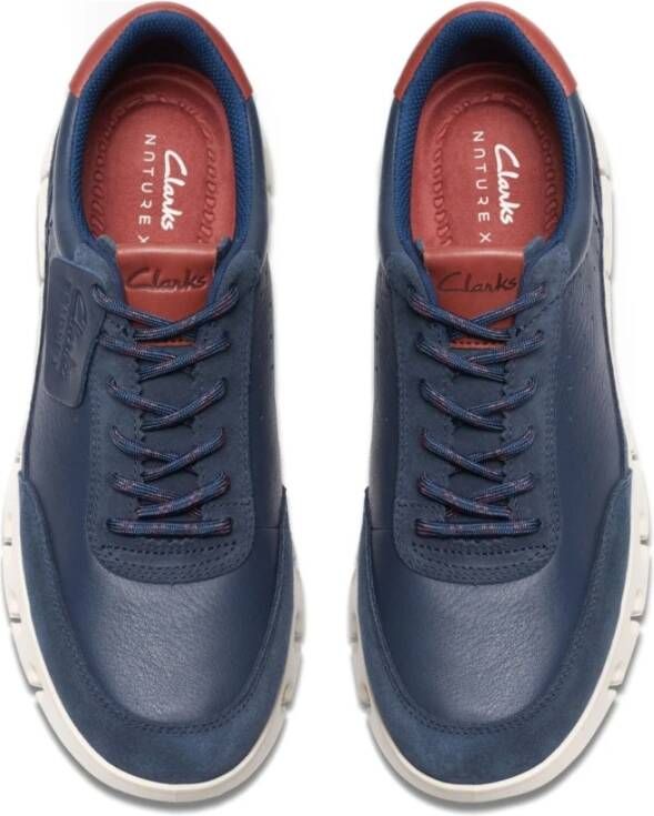 Clarks Blauwe Vrijetijdssneakers voor Mannen Blue Heren