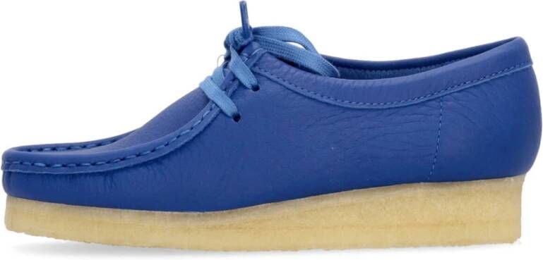 Clarks Bright Blue Leather Wallabee Lifestyle Schoen Blue Dames